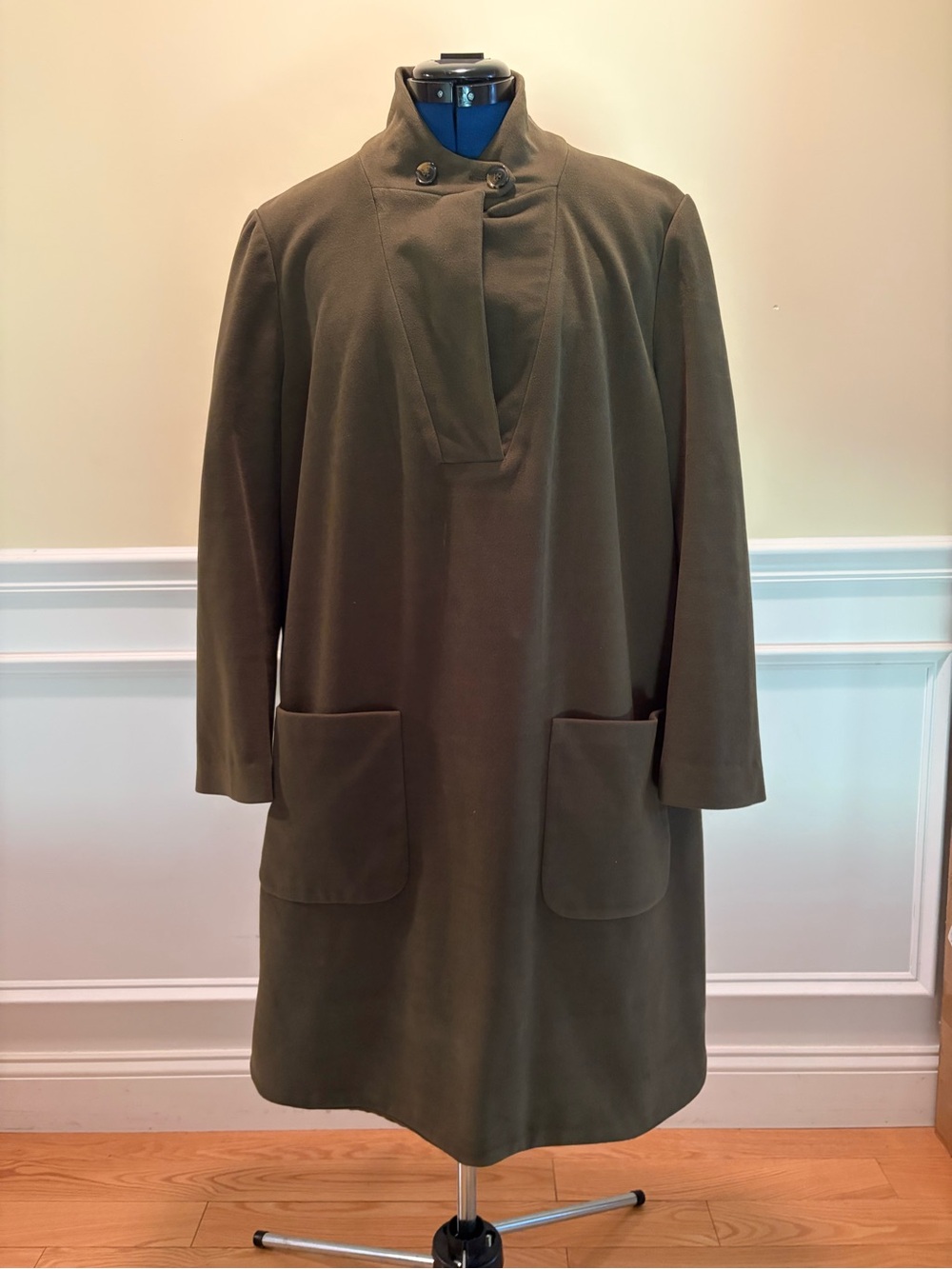 Tuckernuck Olive Green Women's Stand-Collar Dress